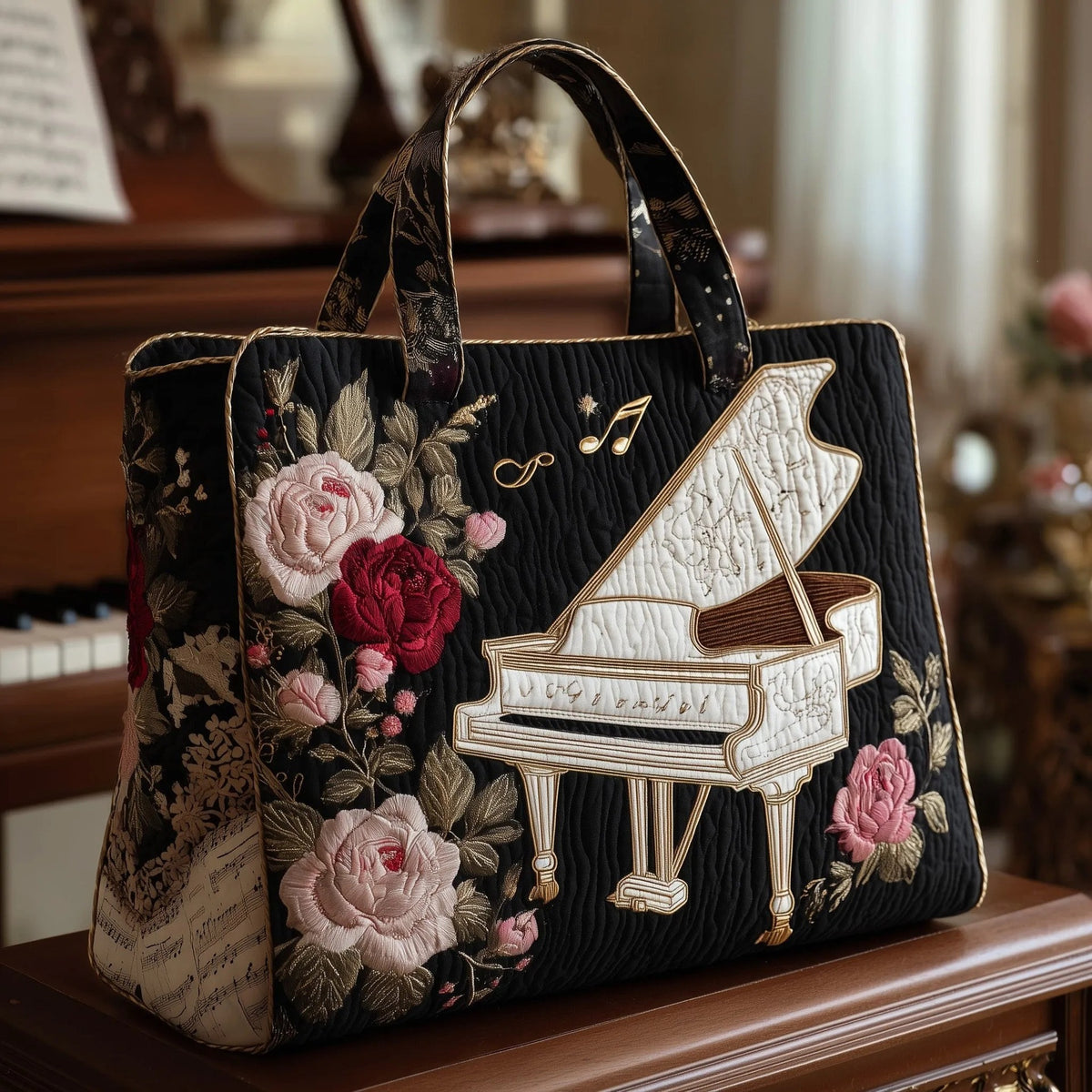 Digital Printed Quilted Tote Bag for Commuting and Casual Use