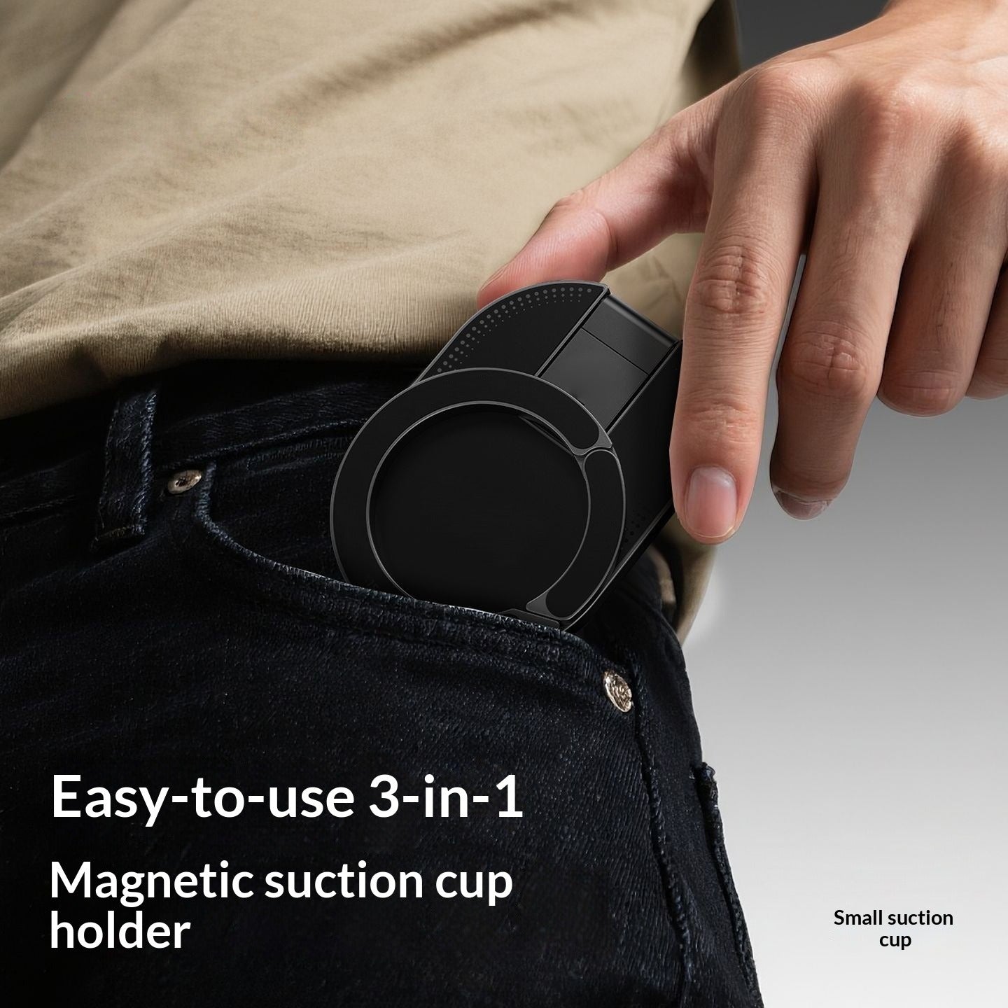 Magnetic Suction-Cup Carabiner Phone Holder