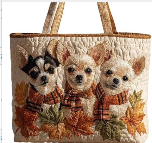 Digital Printed Quilted Tote Bag for Commuting and Casual Use