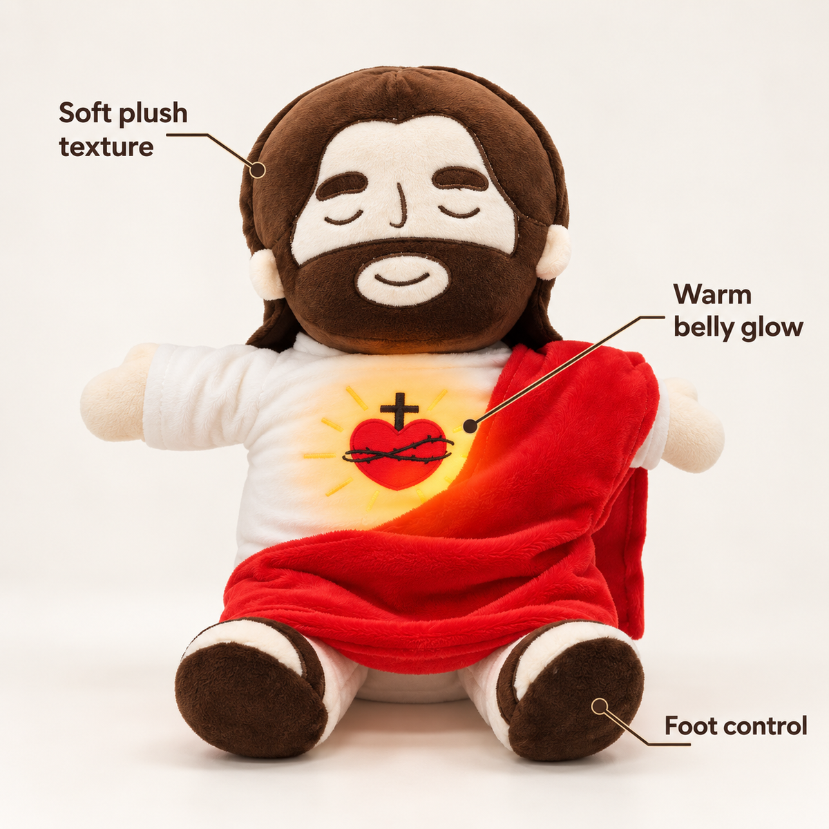 Breathing Jesus Soothe Plush Toy Religious Christmas Gifts