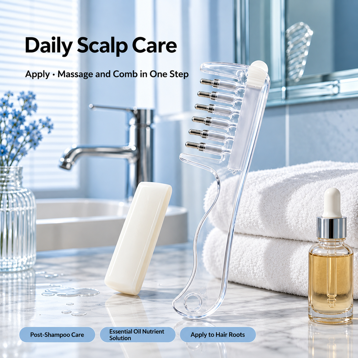 Scalp Treatment Device Essential Oil Comb