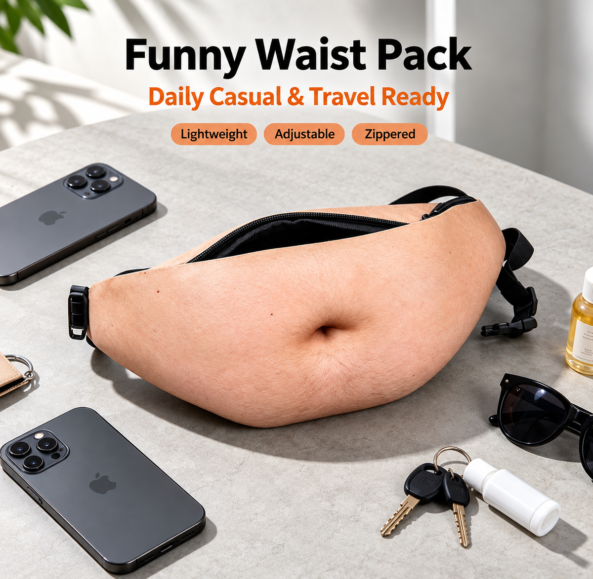 Personalized Belly Bag Funny Prank PU Synthetic Material