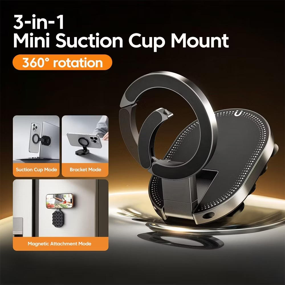 Magnetic Suction-Cup Carabiner Phone Holder