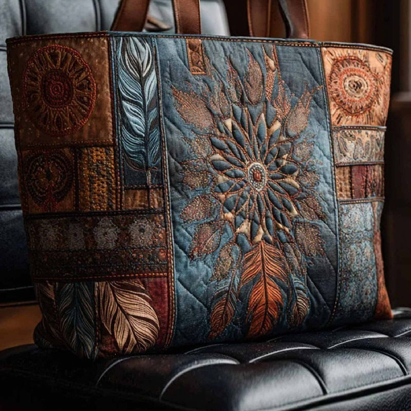 Digital Printed Quilted Tote Bag for Commuting and Casual Use