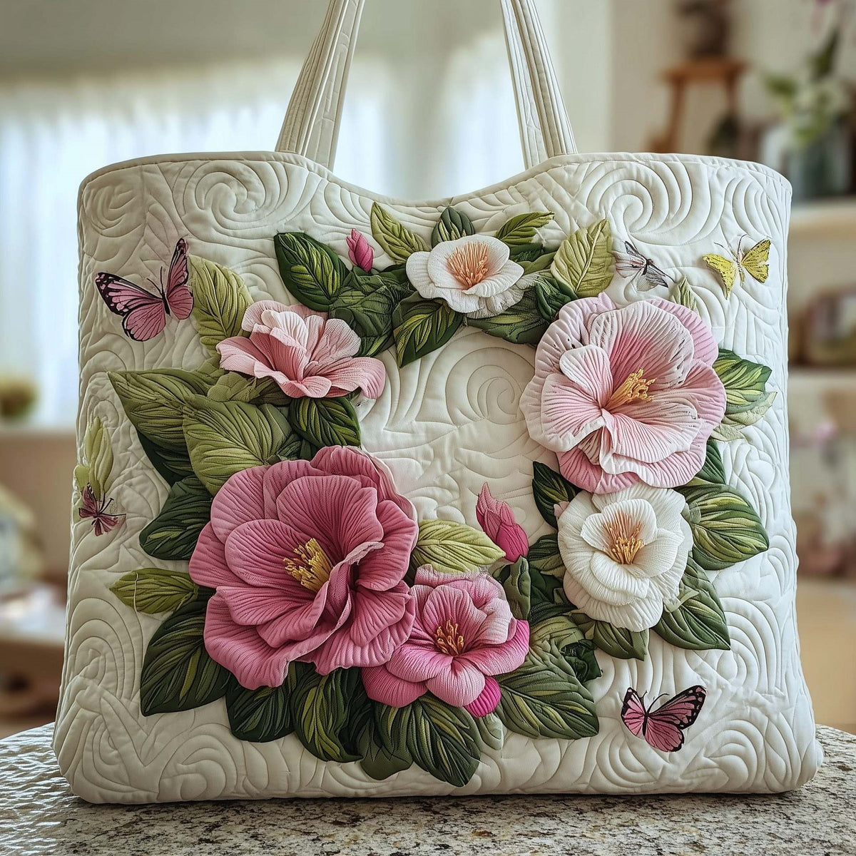 Digital Printed Quilted Tote Bag for Commuting and Casual Use