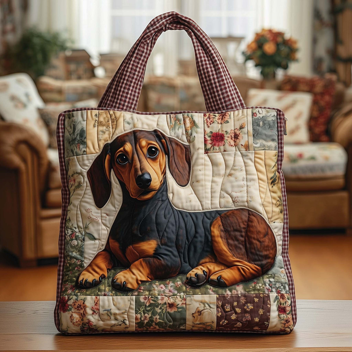Digital Printed Quilted Tote Bag for Commuting and Casual Use